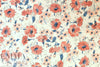 NY designer peach/blue floral printed clipped jacquard 2.25 yds