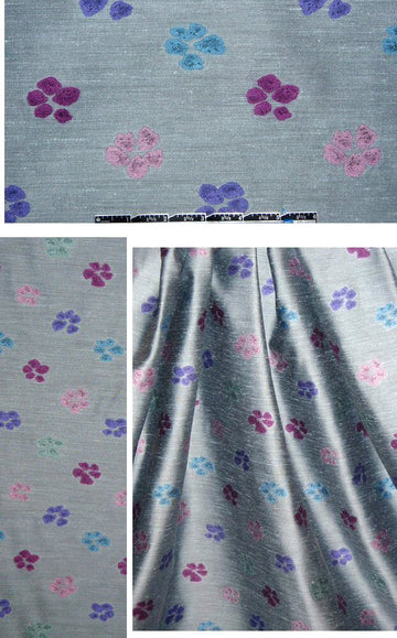 shantung texture stylized flower brocade 1 yard