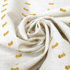 Italian "swiss dot" clipped weave linen blend - yellow