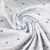 'clipped weave' check jacquard cotton shirting - blue/white