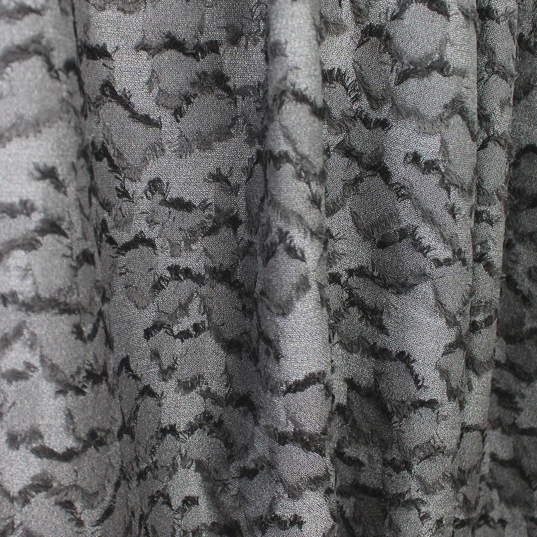 CA designer wool/cotton clipped weave - pewter 2.125 yd