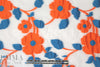 Mi11y blue/orange floral clipped jacquard organza