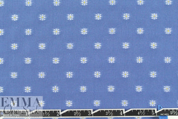 NY designer french blue 'daisy' clip dot jacquard shirting