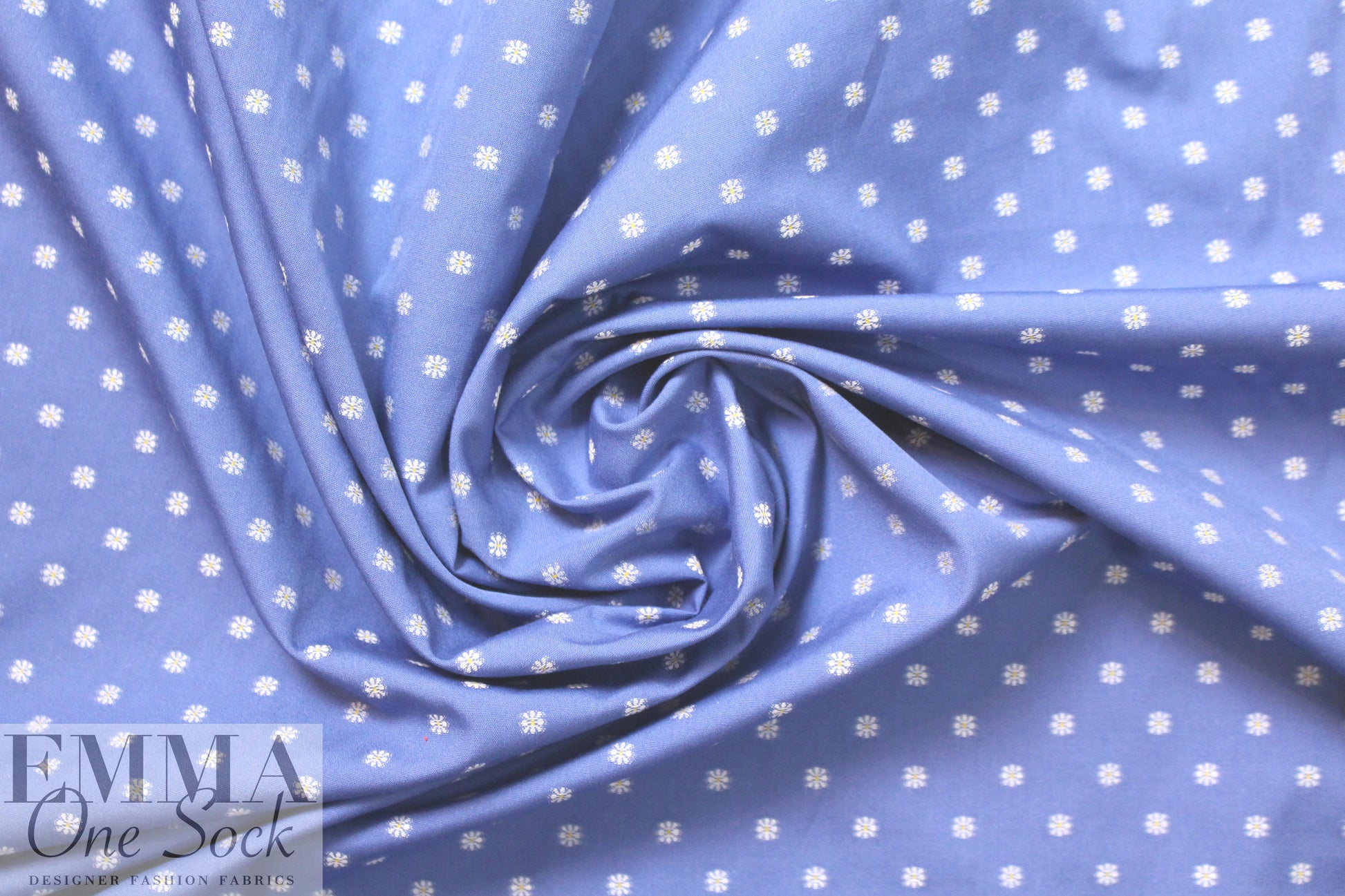 NY designer french blue 'daisy' clip dot jacquard shirting