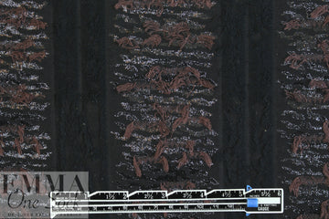 Italian burlwood fringed stripes clipped weave brocade