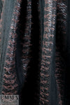 Italian burlwood fringed stripes clipped weave brocade