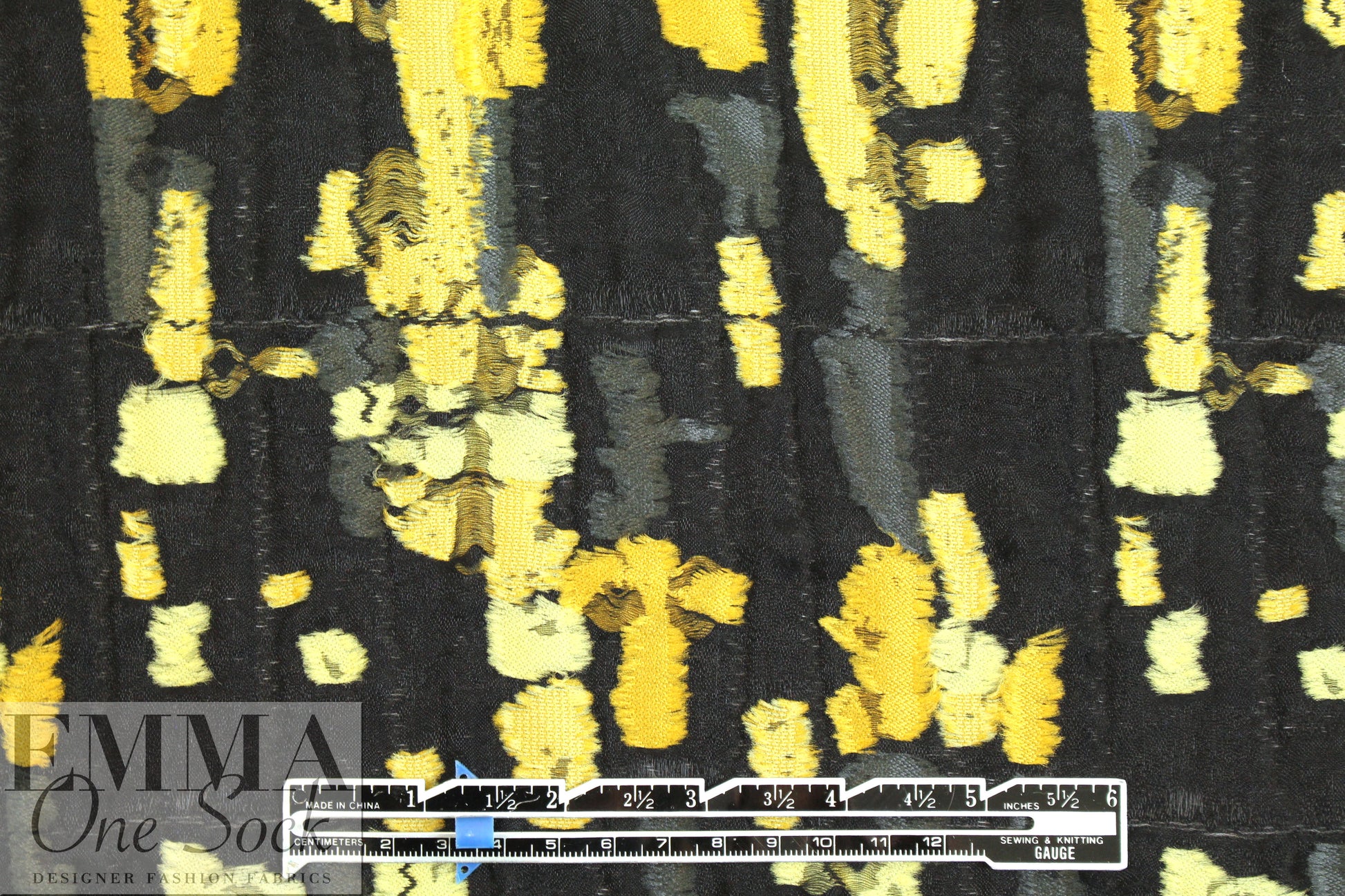 NY designer gold tones clipped jacquard woven