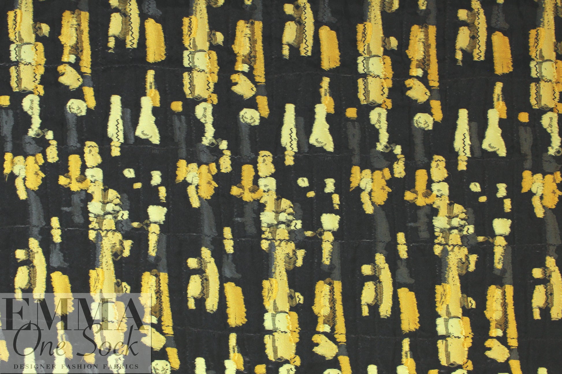 NY designer gold tones clipped jacquard woven