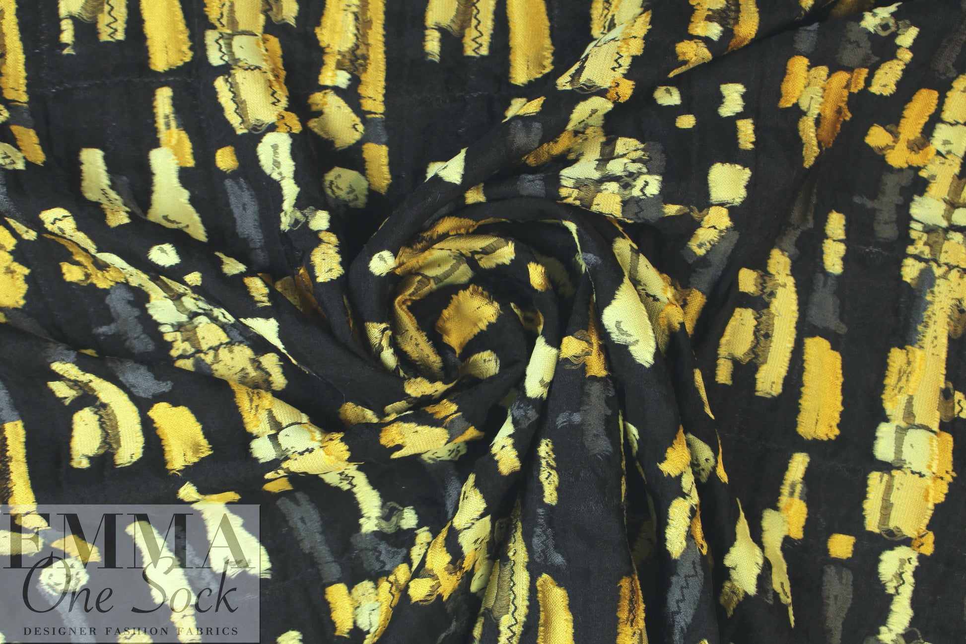 NY designer gold tones clipped jacquard woven