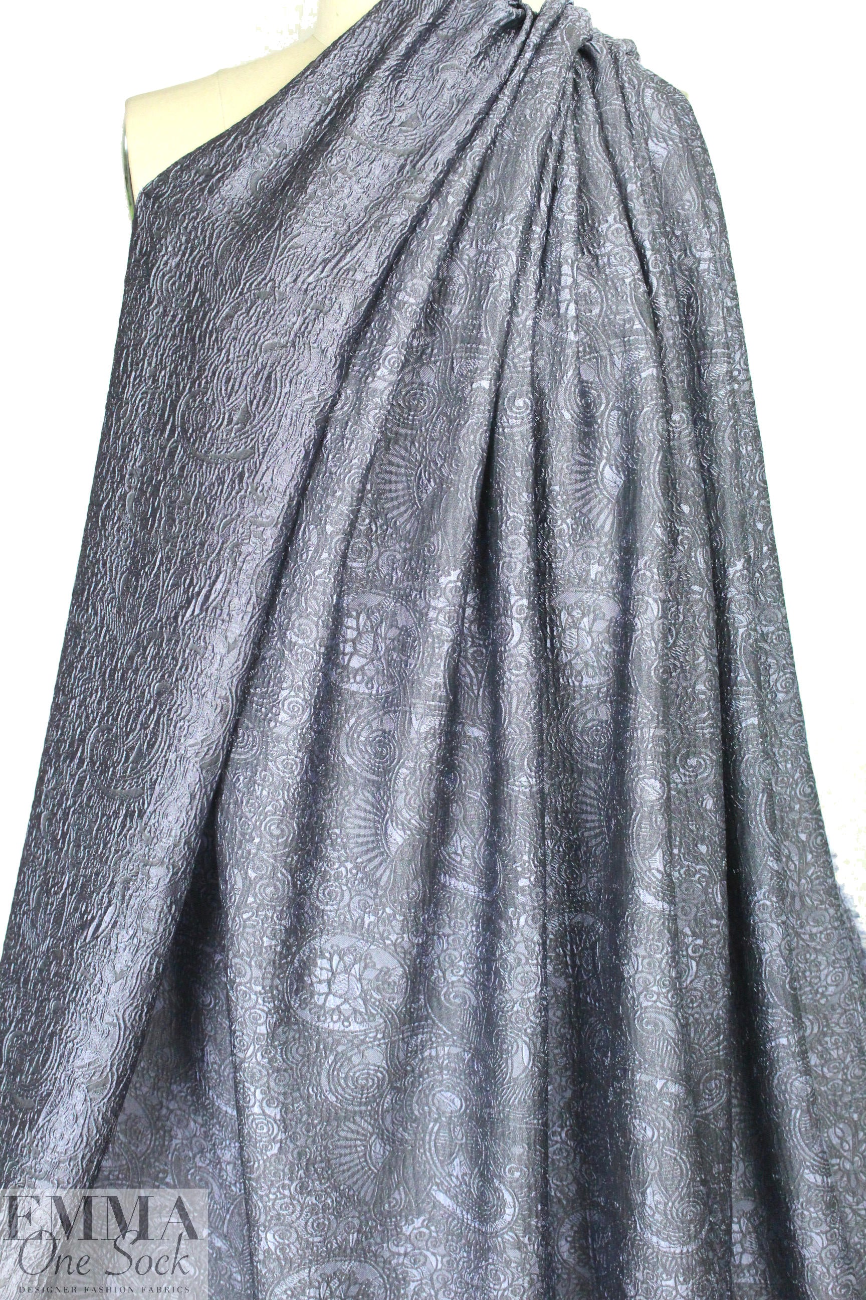 Carmen Marc Va1vo 'poly-silk' cloque' - steely blue