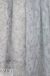 Italian silvery gray floral motif cloque' woven