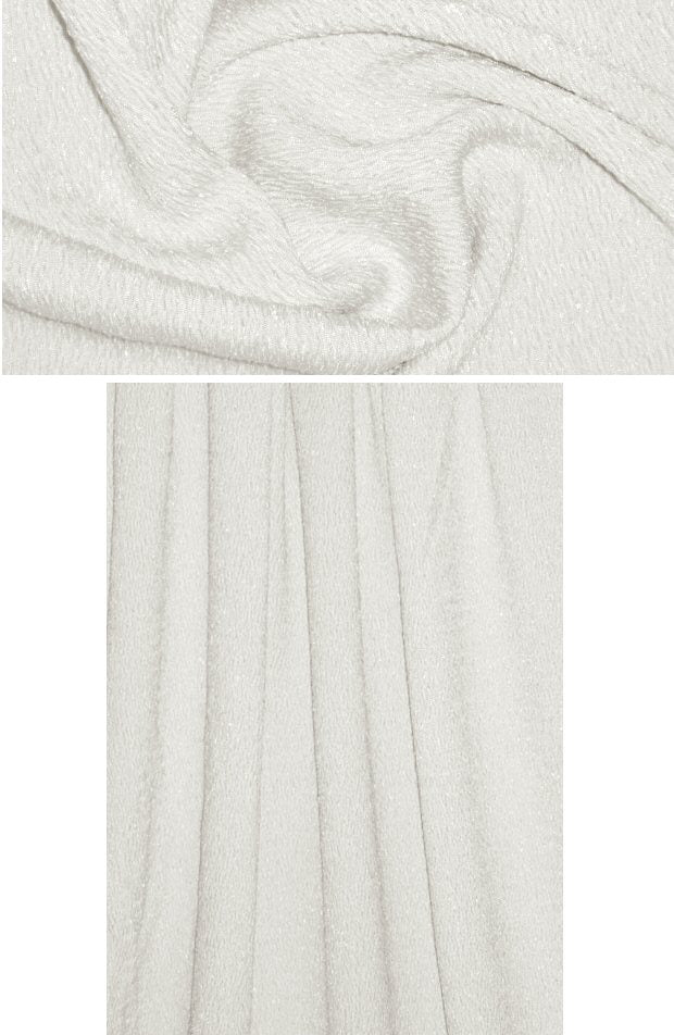 The0ry crinkle textured stretch cloque'- ivory 1.5 yd