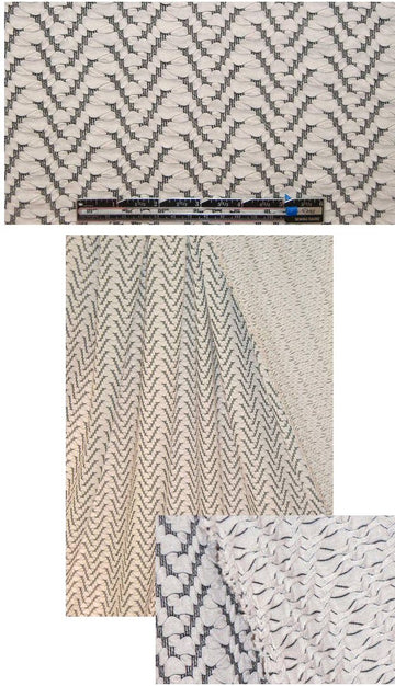 NY designer cloque' chevron yarn dye knit