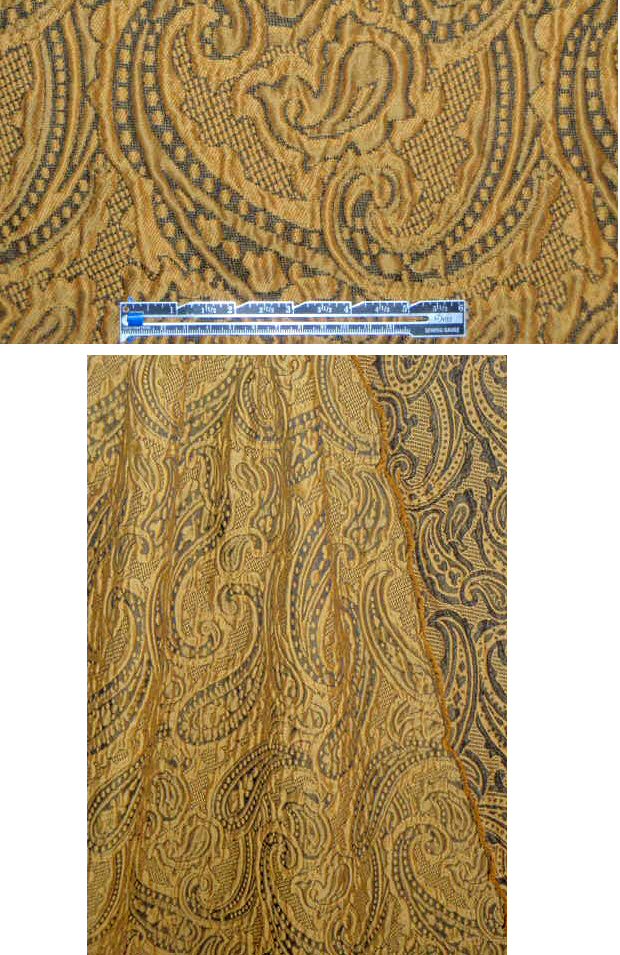Italian textured cloque' paisley brocade - dijon/black