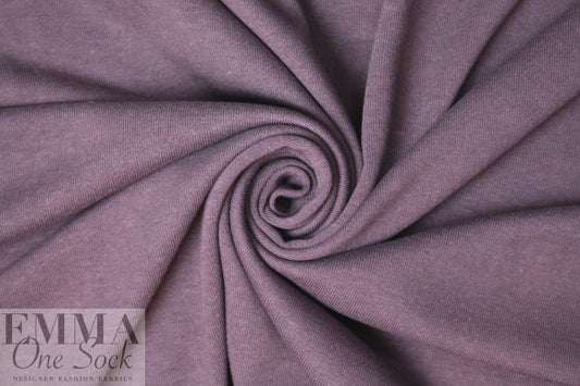 bamboo/cotton fleece-back knit - dusty grape .75 yds