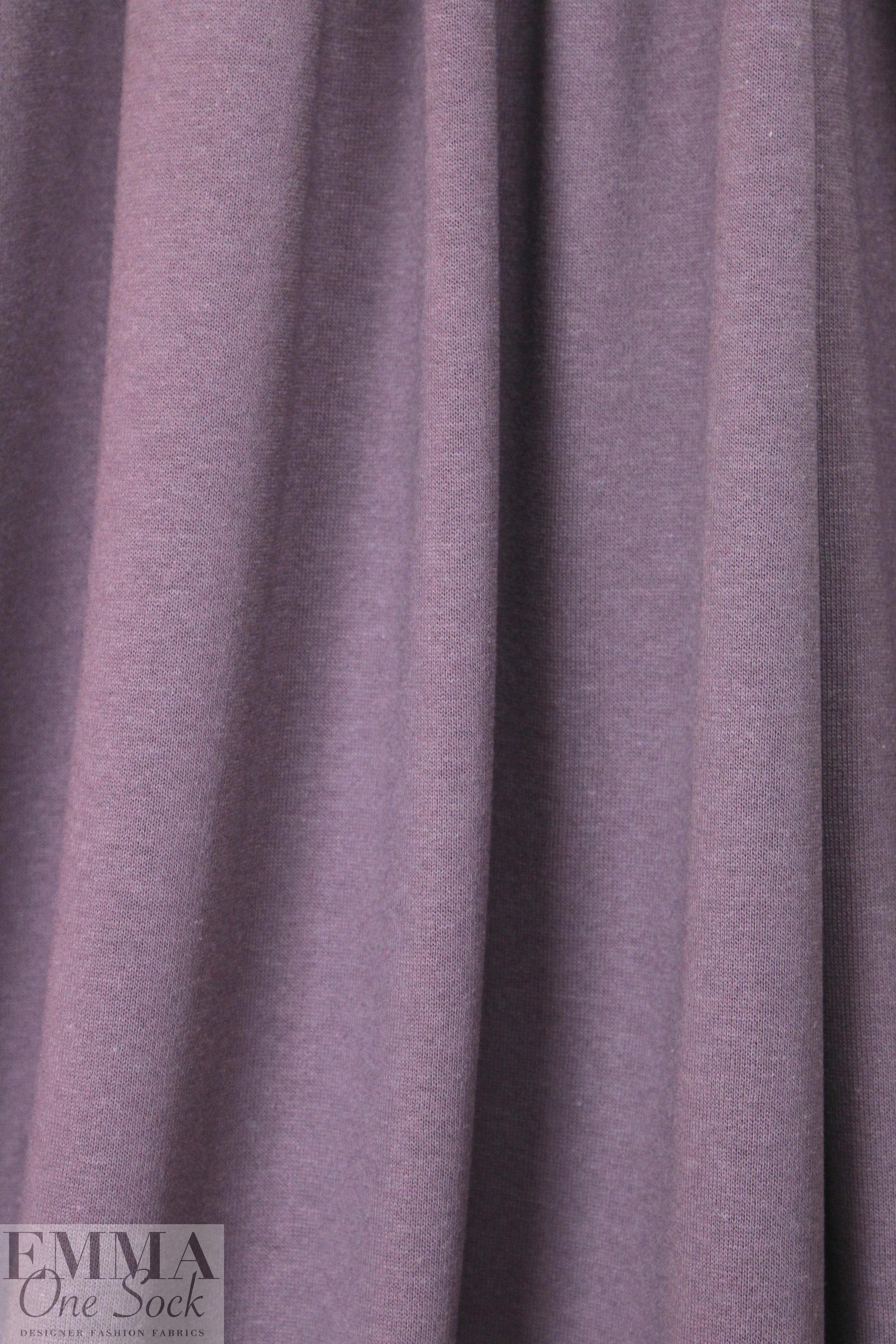 bamboo/cotton fleece-back knit - dusty grape 1.5 yds