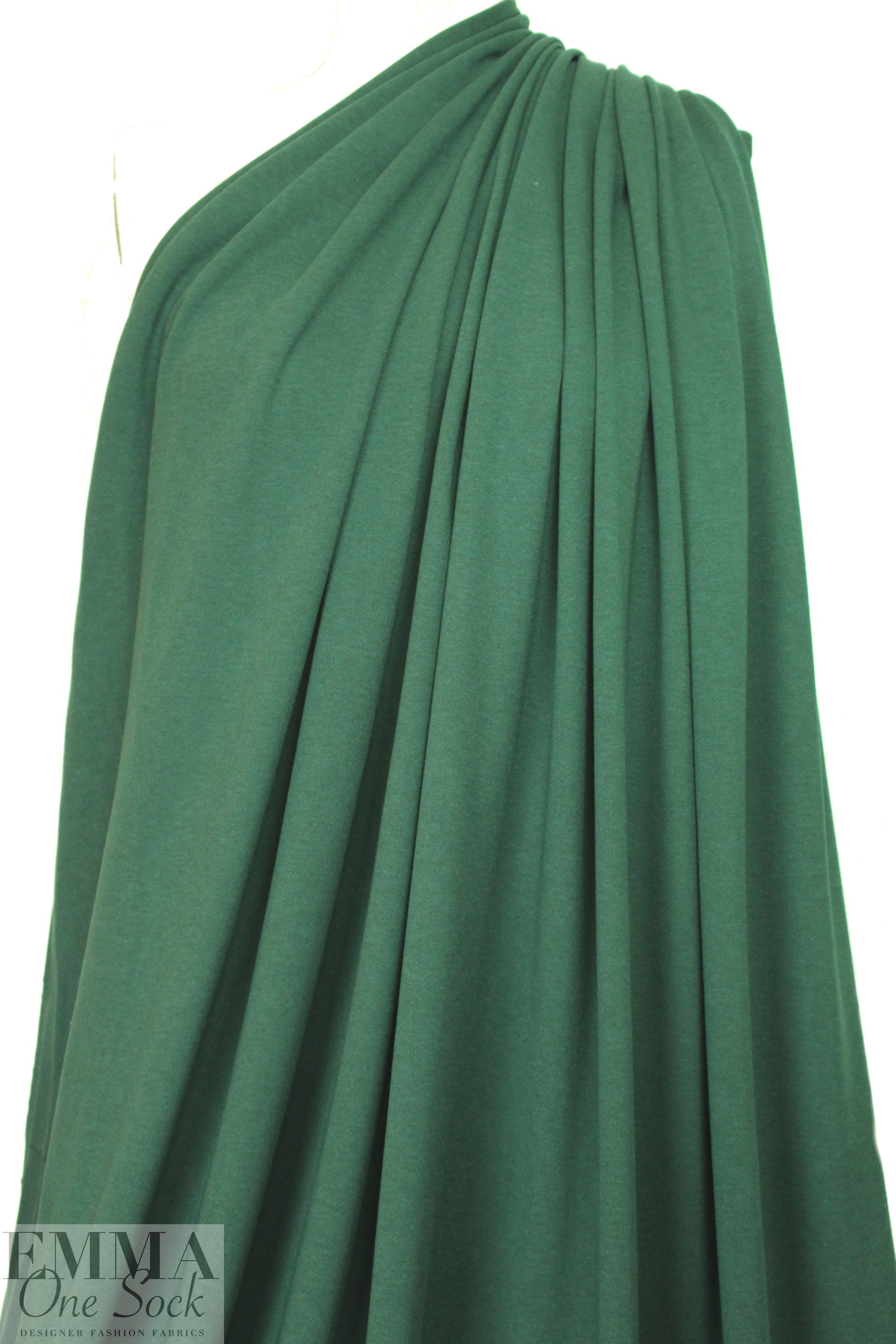 bamboo/cotton fleece-back knit - pine 1 yard