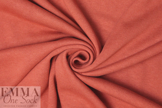 bamboo/cotton fleece-back knit - dusty orange 2 yds