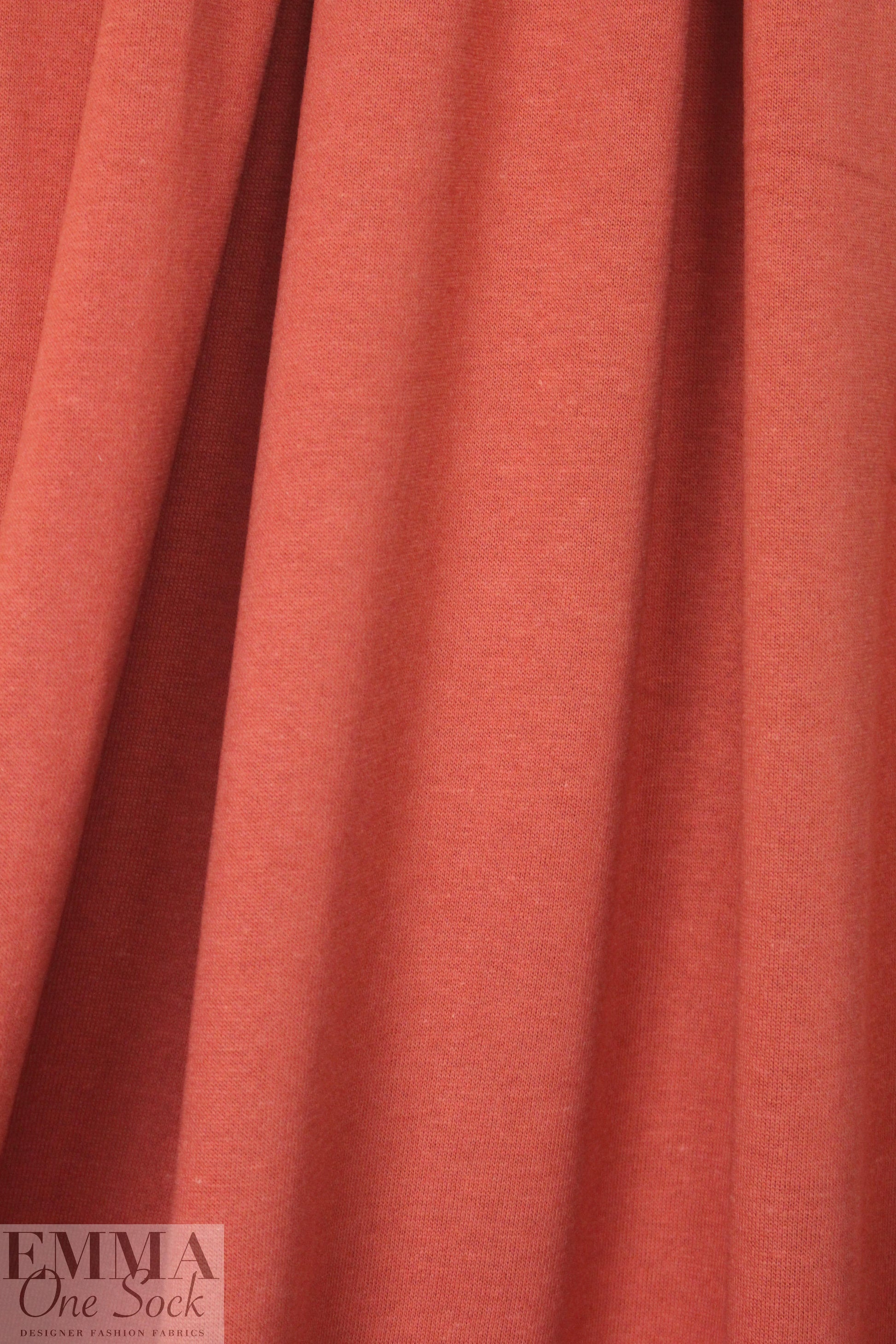 bamboo/cotton fleece-back knit - dusty orange .75 yds