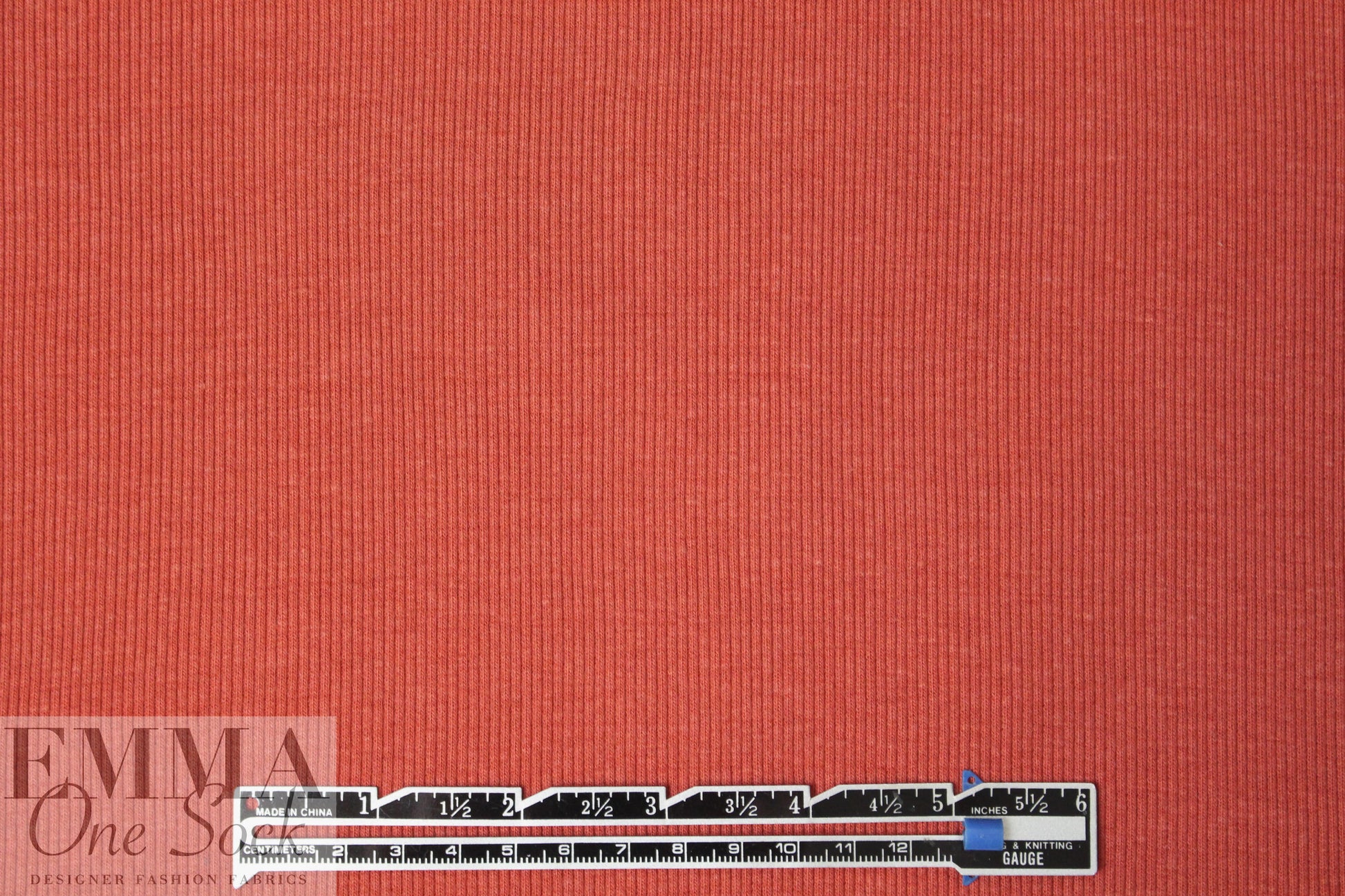 bamboo/cotton circular tube ribbing - dusty orange Oekeo-Tex cert. 1.375 yd