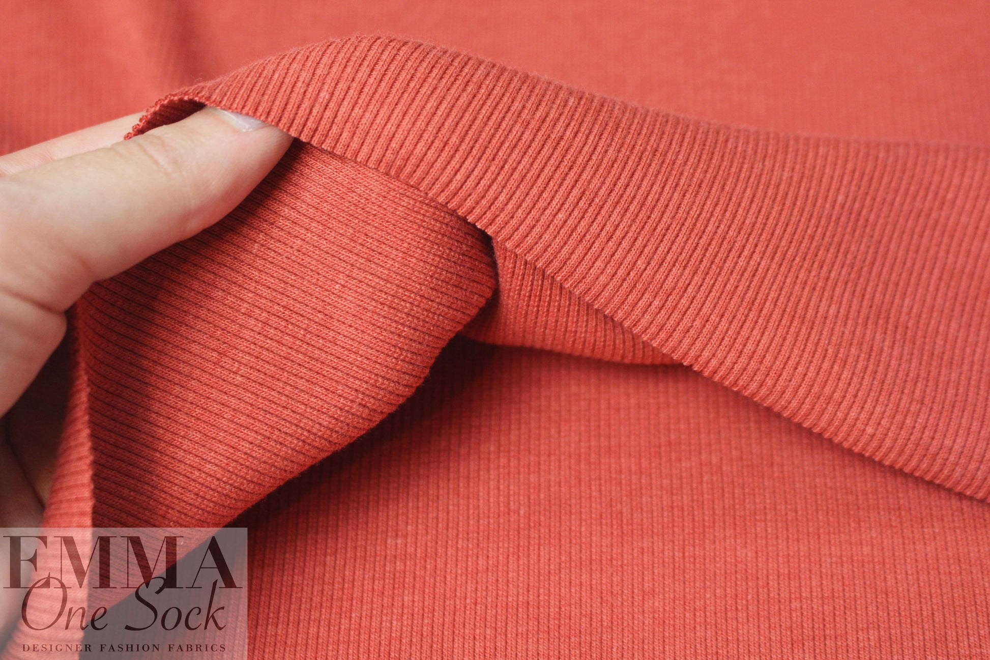 bamboo/cotton circular tube ribbing - dusty orange 1.5 yd