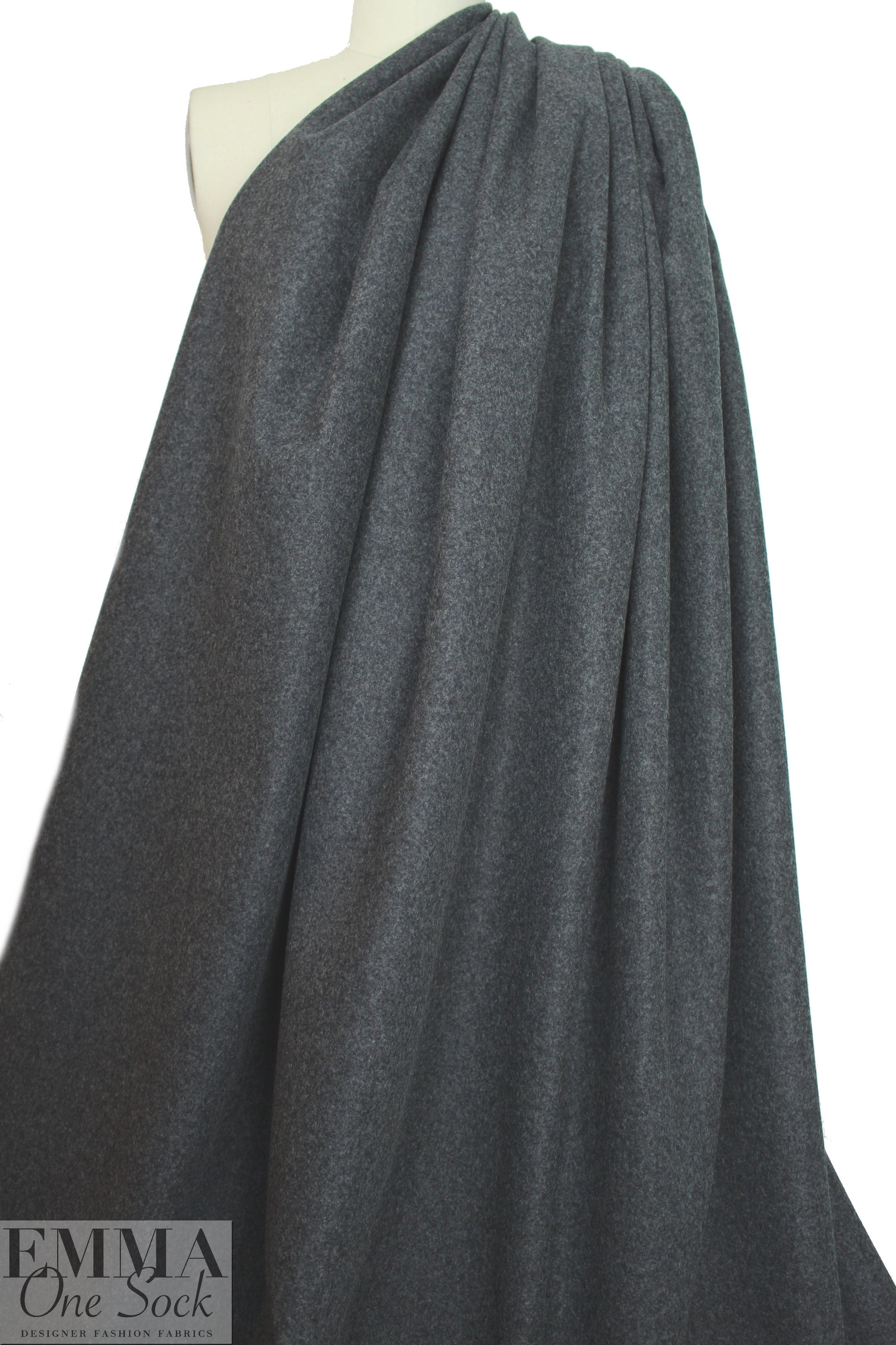 Italian felted wool coating - charcoal 1.5 yds
