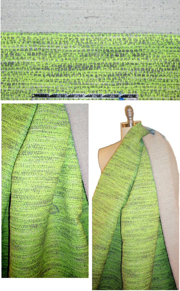 French neon lime/ light gray basketweave coating