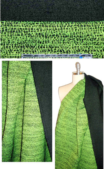 French neon lime/black basketweave coating