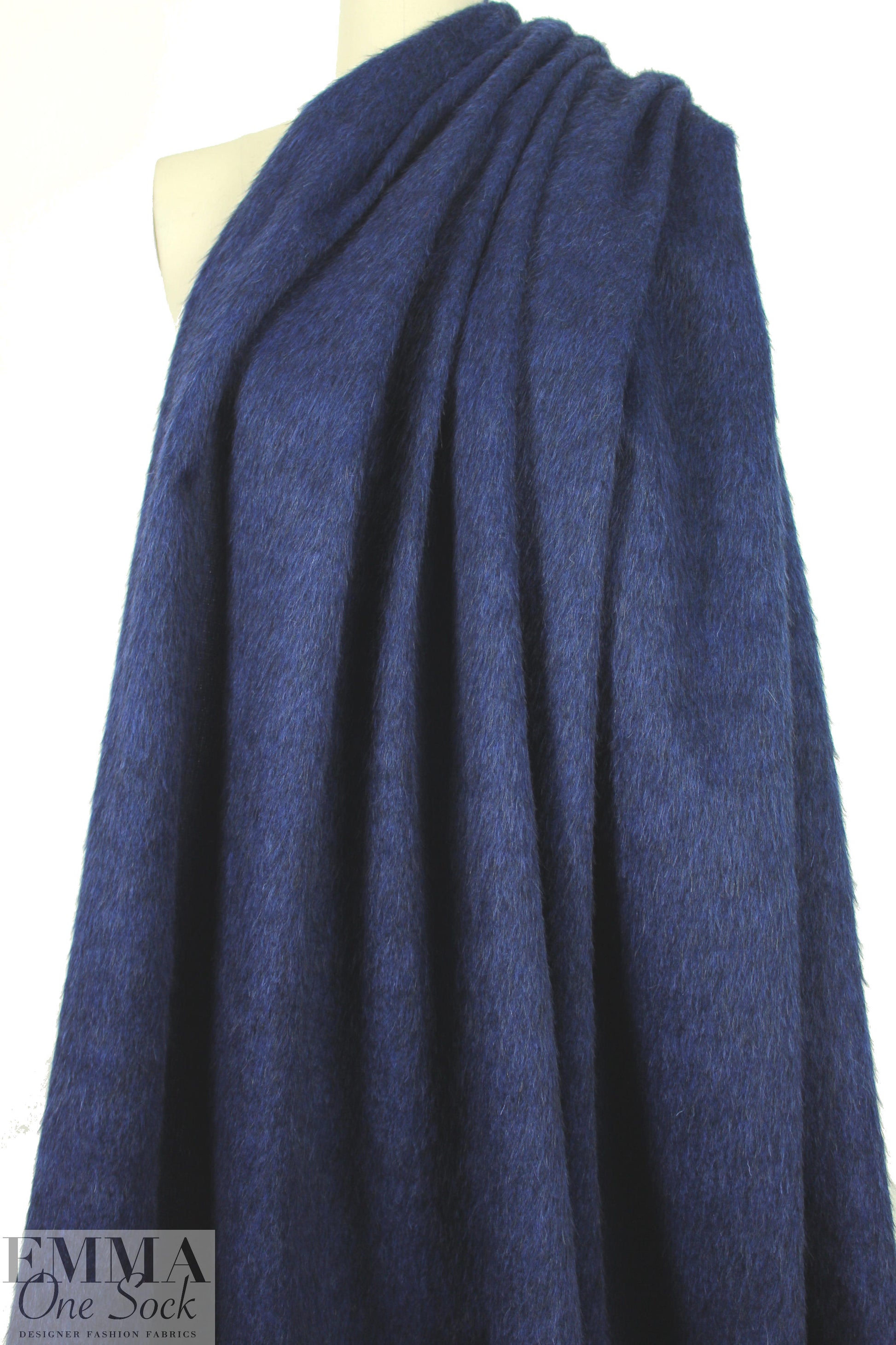 Italian wool/mohair blend coating - cobalt