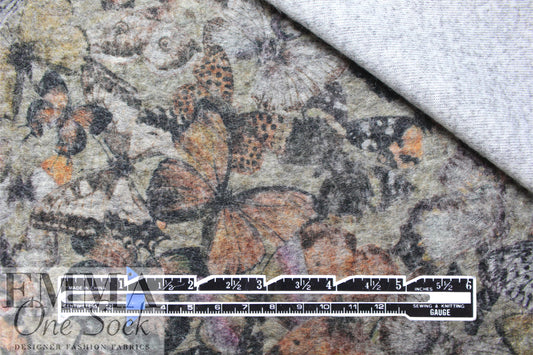 Italian textured wool blend fleece knit - butterfly dream