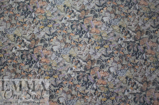 Italian textured wool blend fleece knit - butterfly dream