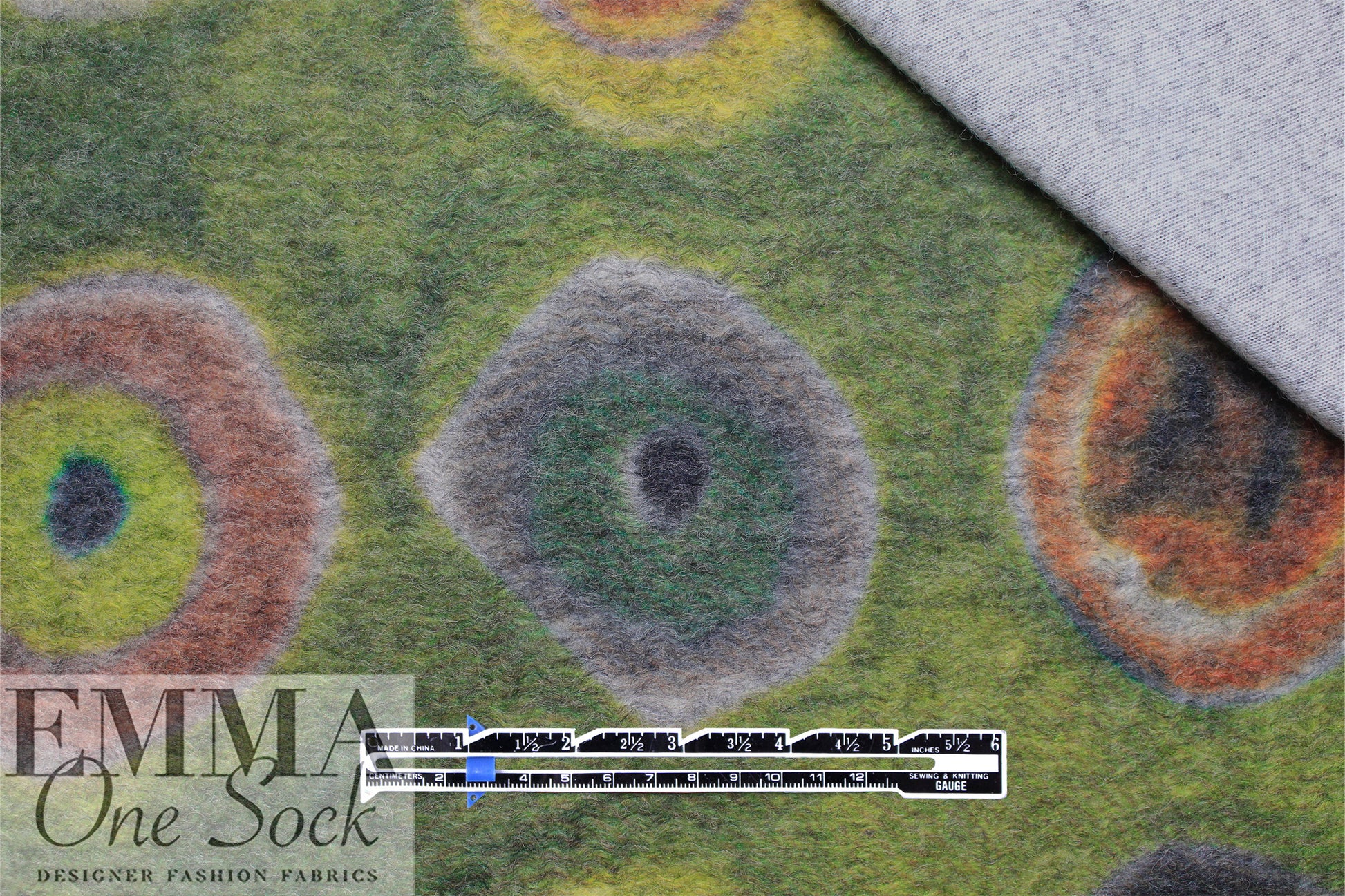 Italian wool blend fleece knit - homage to Kandinsky .75 yds
