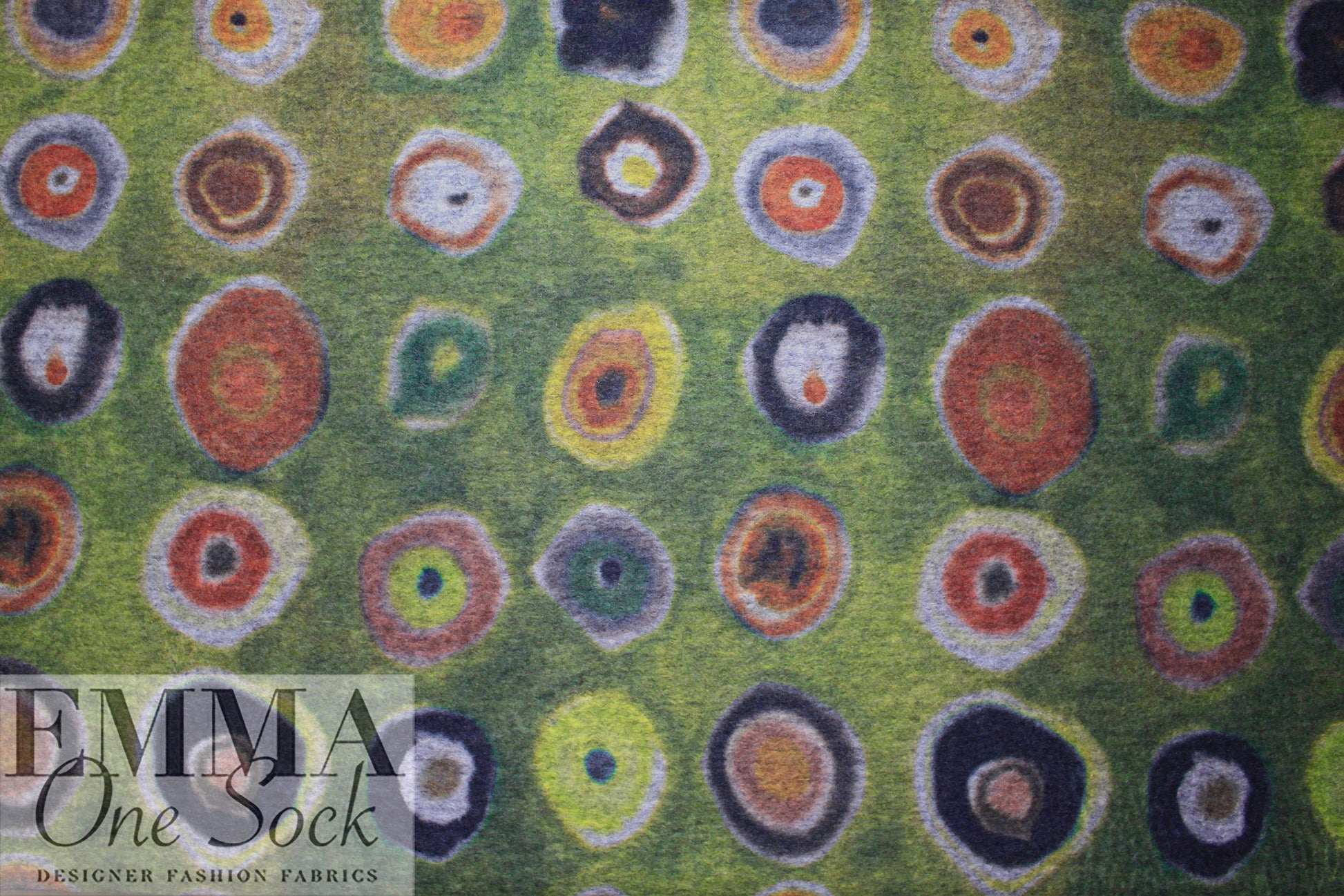 Italian wool blend fleece knit - homage to Kandinsky .75 yds