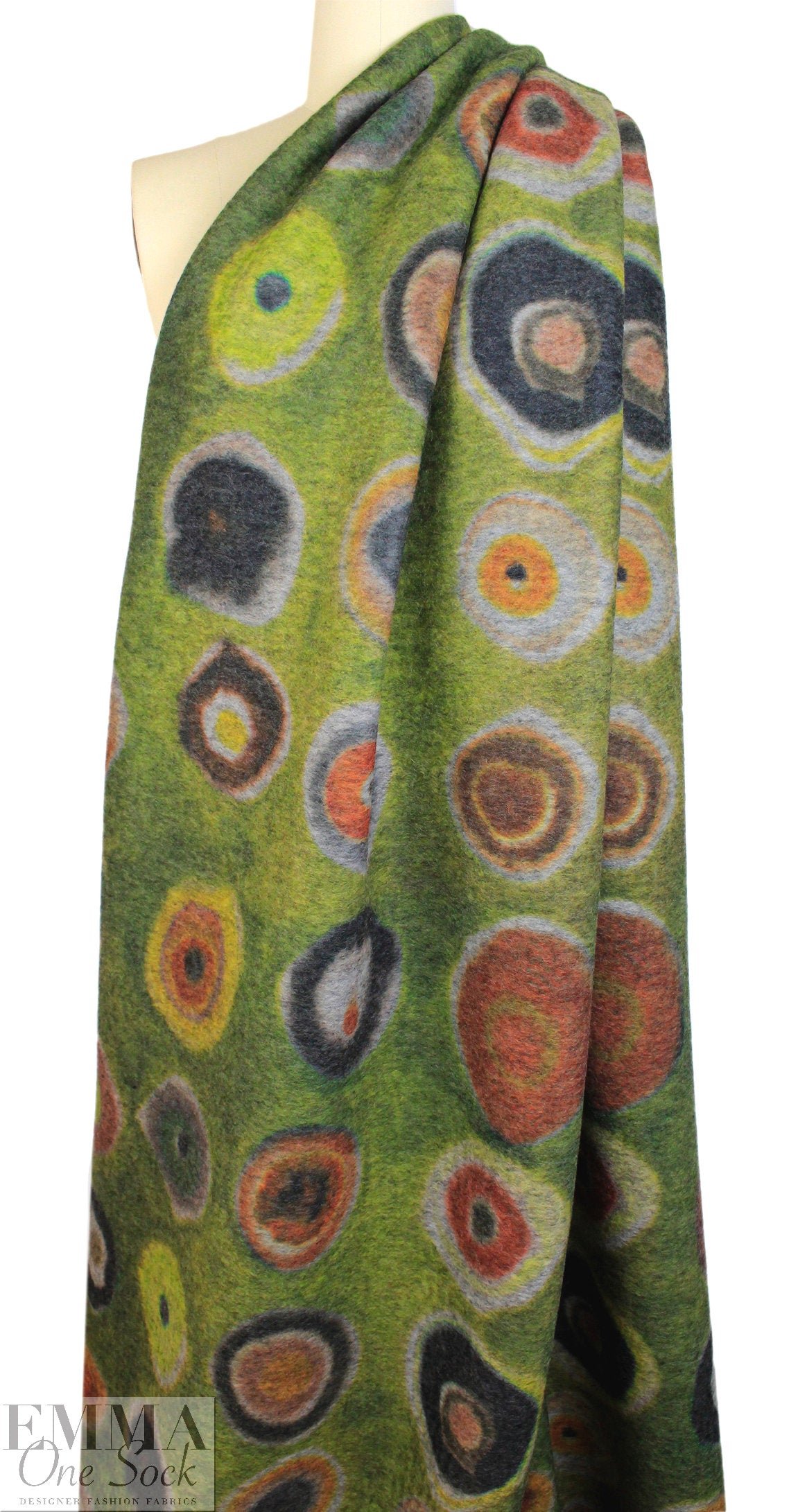 Italian wool blend fleece knit - homage to Kandinsky .75 yds