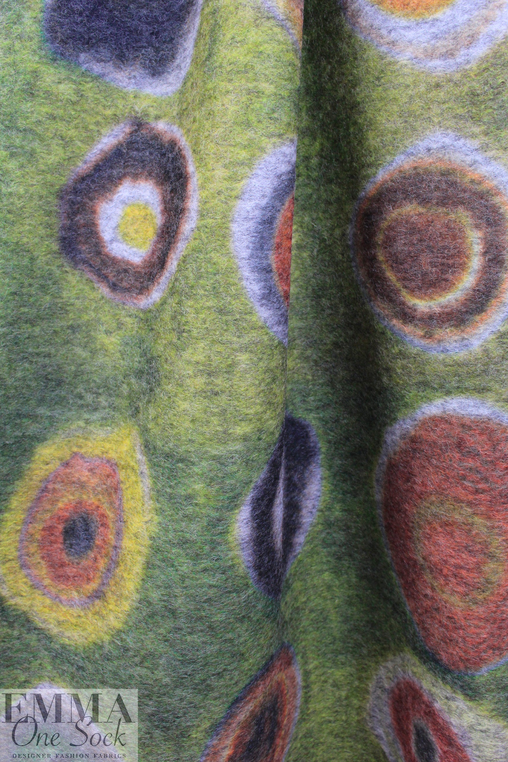 Italian wool blend fleece knit - homage to Kandinsky .75 yds