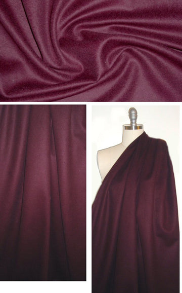 100% virgin wool coating - burgundy