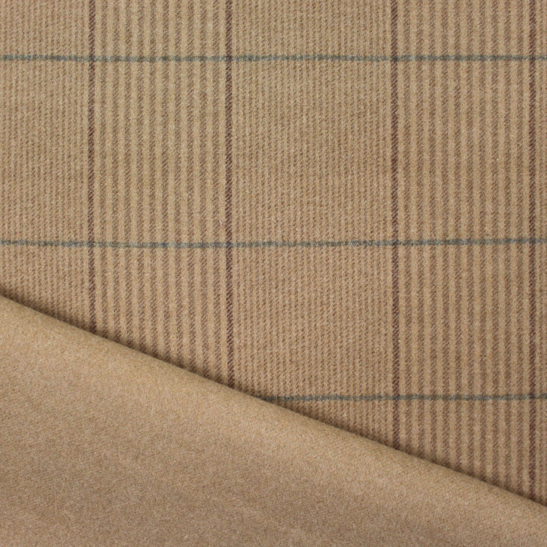 Balenci@ga all-wool plaid double cloth - warm tan