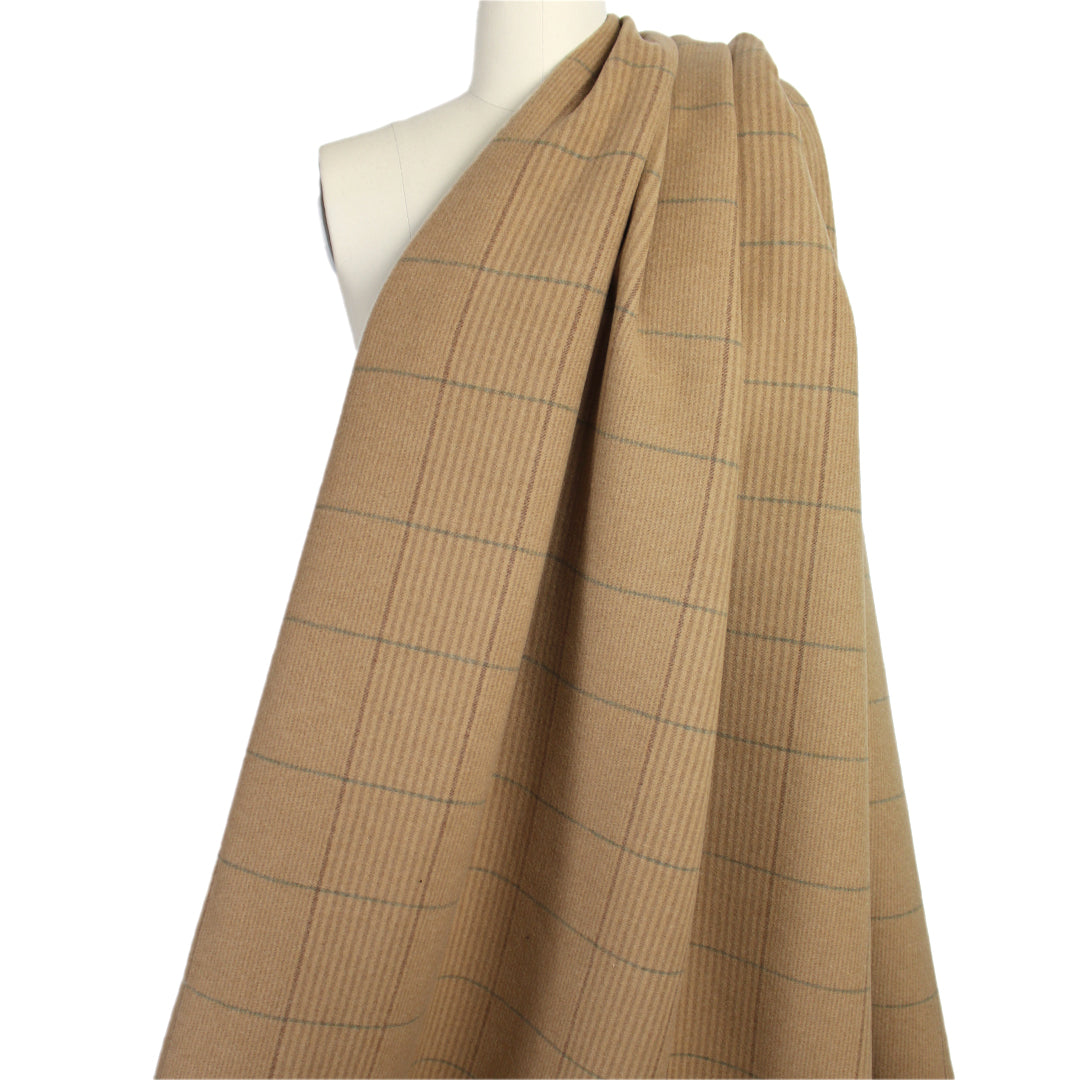 Balenci@ga all-wool plaid double cloth - warm tan