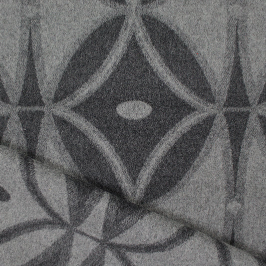 Etr0 all-wool geometric double cloth - charcoal gray .5 yds