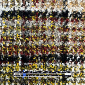 Italian 'plaid' wool/viscose blend coating - persian red/curry 3 yd