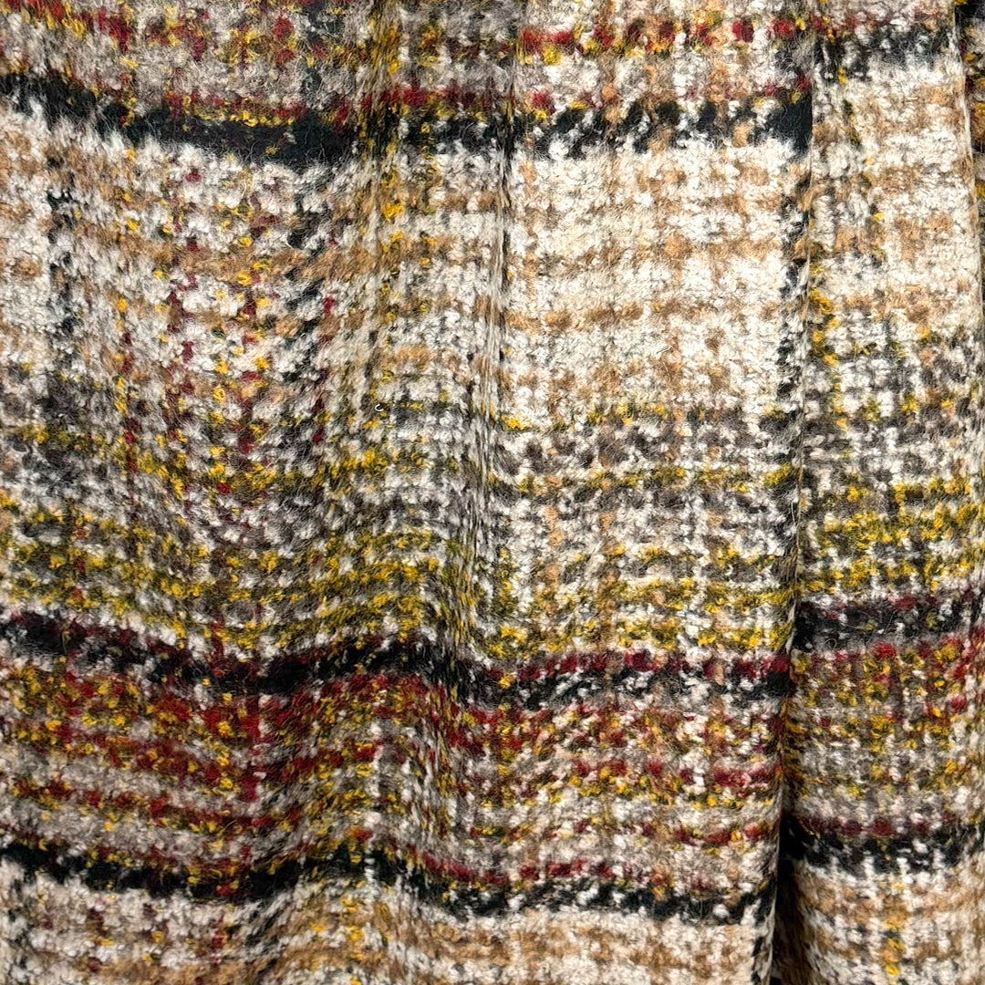 Italian 'plaid' wool/viscose blend coating - persian red/curry 3 yd