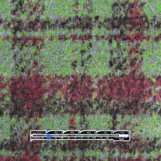 Italian 'plaid' wool/viscose blend coating - wasabi/berry