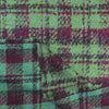 Italian 'plaid' wool/viscose blend coating - wasabi/berry 2 yd