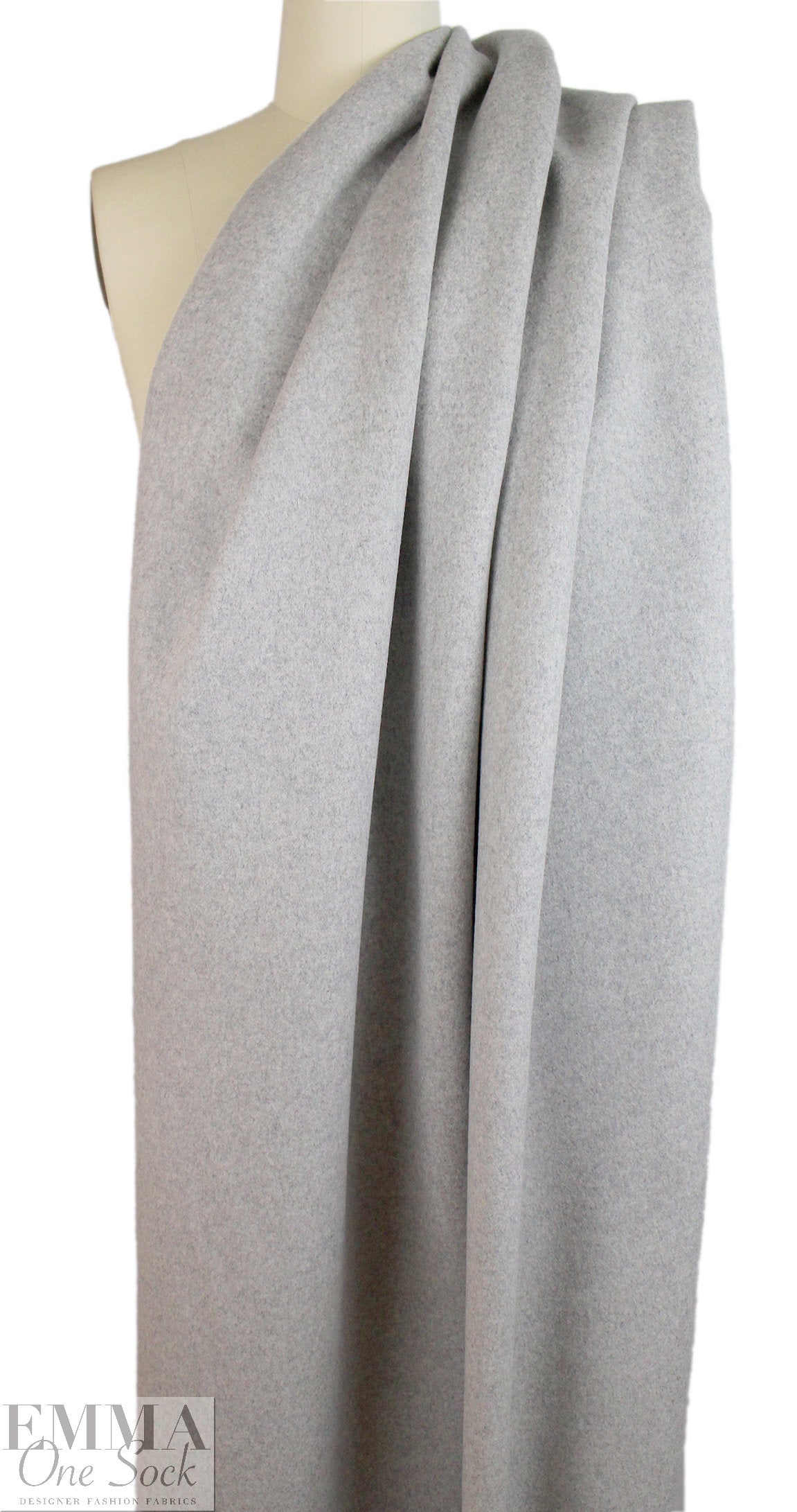dolomite wool blend doublecloth coating - gray melange 1 yard
