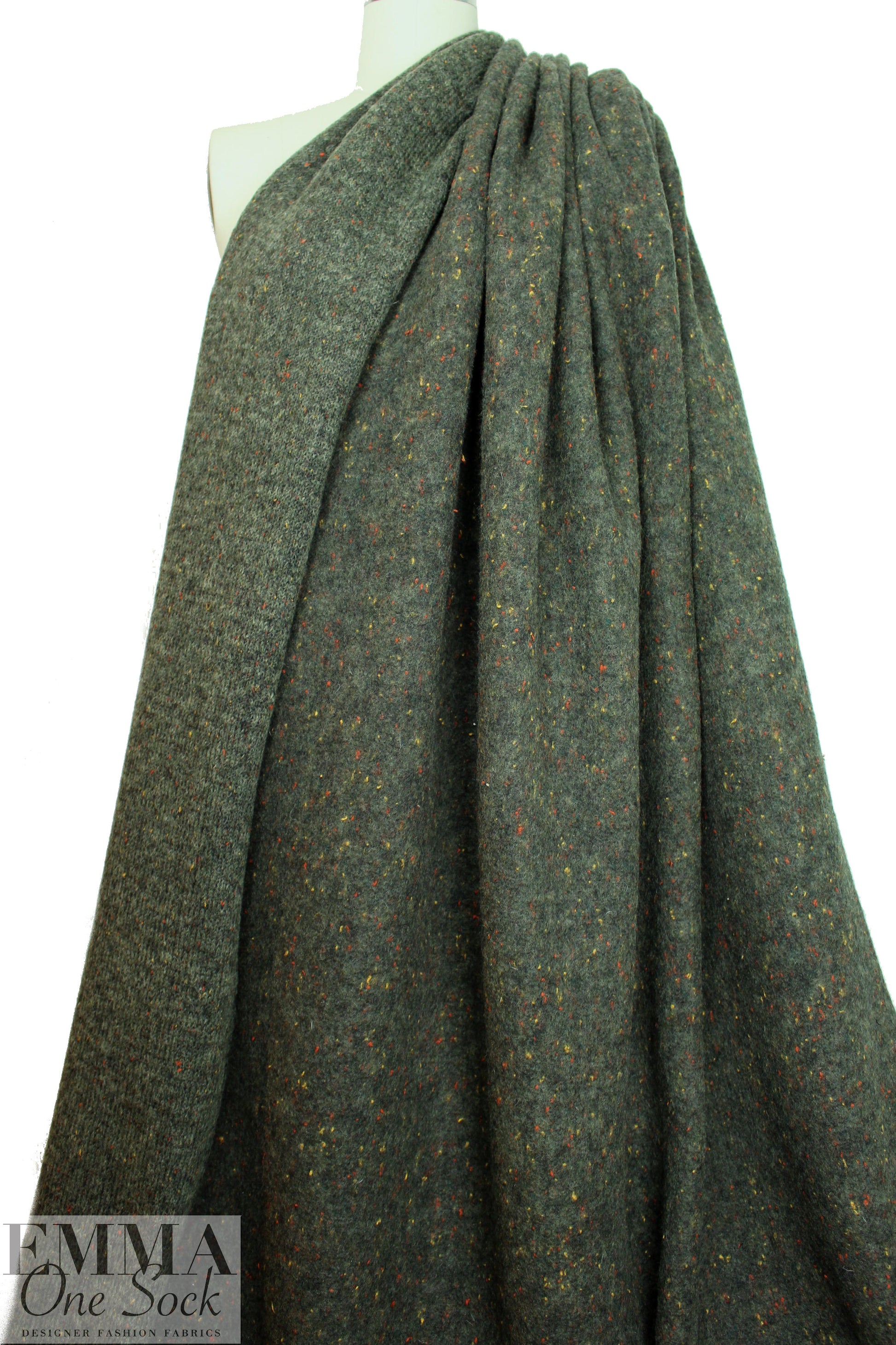 Italian textured wool fleece - caper tweed .75 yds