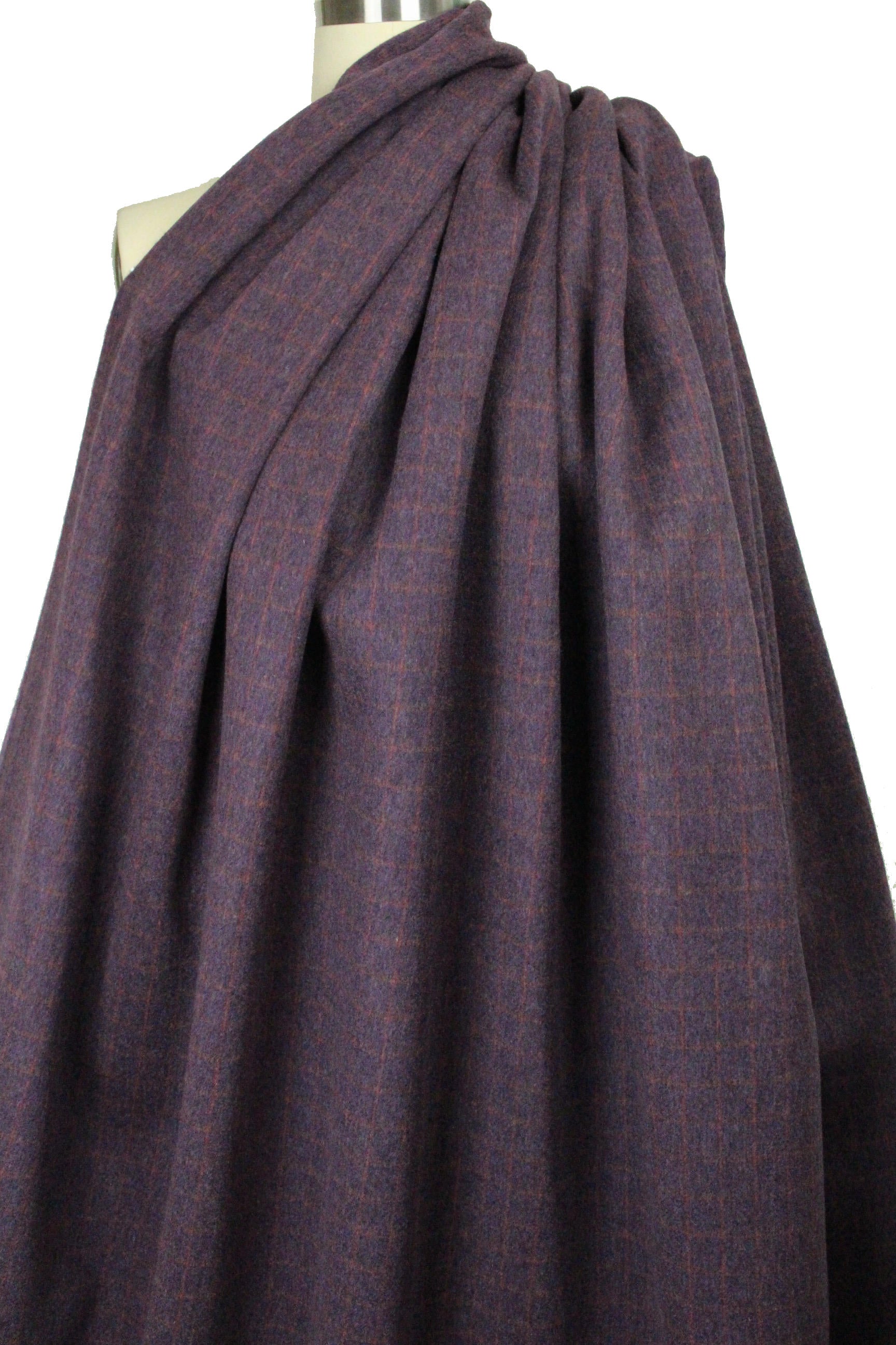 Italian wool/cashmere doublecloth - plum/spice 2.5 yd