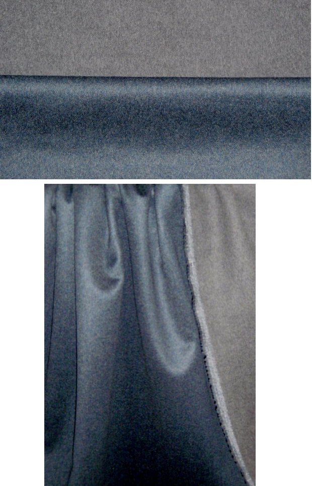 Ca1vin K. blue/gray doublecloth CASHMERE coating 1.25 yds
