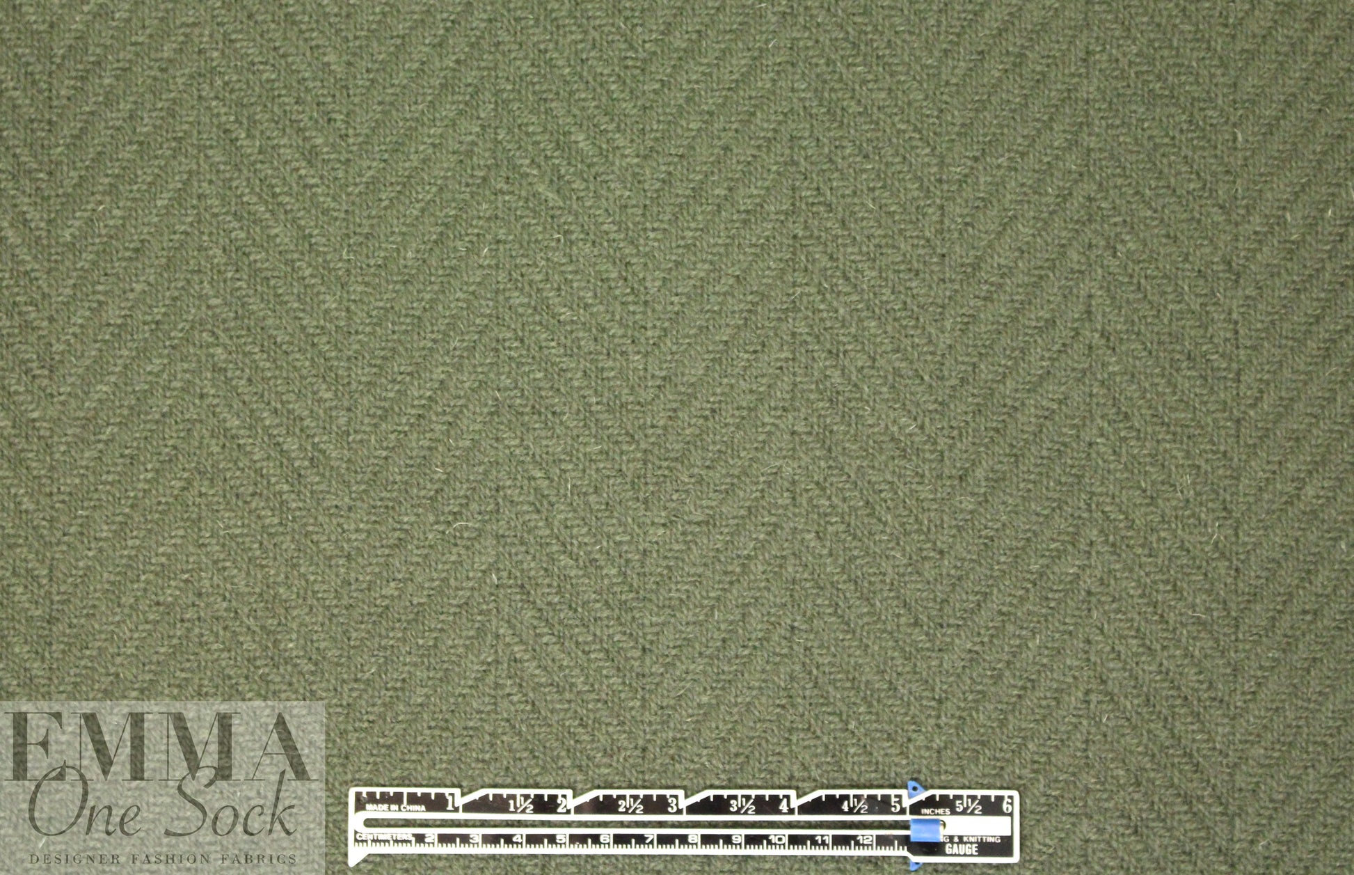 famous designer Italian wool chevron doublecloth - loden