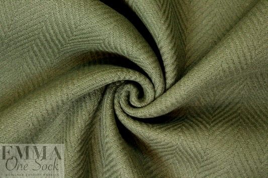famous designer Italian wool chevron doublecloth - loden