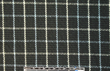 famous designer nubby wool windowpane - black/blue 2.125 yd